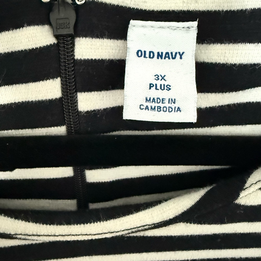 Old Navy 3X Black and White Striped Dress - Picture 3 of 3